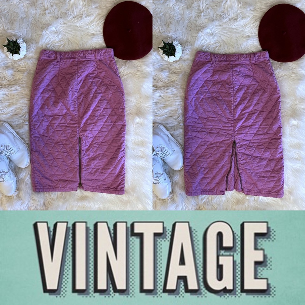Vintage quilted midi length pencil skirt - Picture 4 of 15